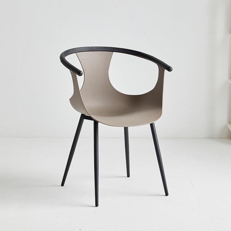 Fashion four-corner creative dining chair thickened plastic back chair milk tea shop restaurant stackable casual negotiation office chair