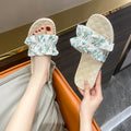 Women's slides - fairycore floral design, soft sole, non-slip flip-flops for outdoor wear, perfect for beach and pool