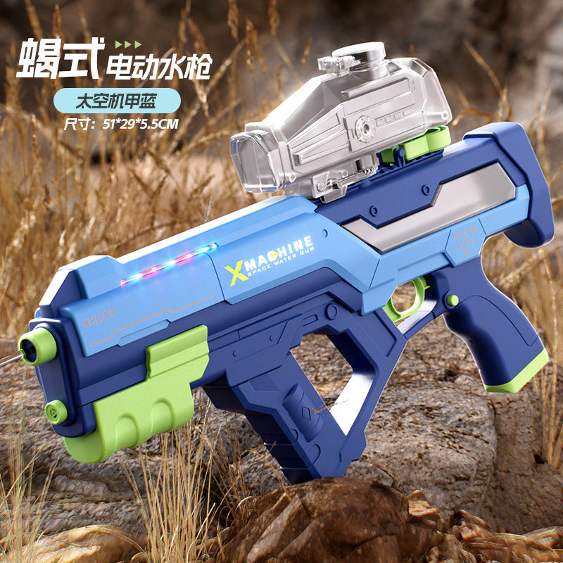 new arrival space manual and automatic three-function scorpion uzi light electric water gun summer men's water toy