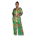 C6618 cross-border   fashion women's french print shirt & shorts two-piece set