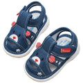 Baby cloth sandals for boys, summer, ages 0-1-2-3 years, infant anti-slip soft sole squeaky shoes, girls' first walker shoes, baby shoes