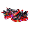 Spider-man light-up boys' shoes  autumn/winter leather waterproof kids' sneakers, elementary and middle school students' running shoes
