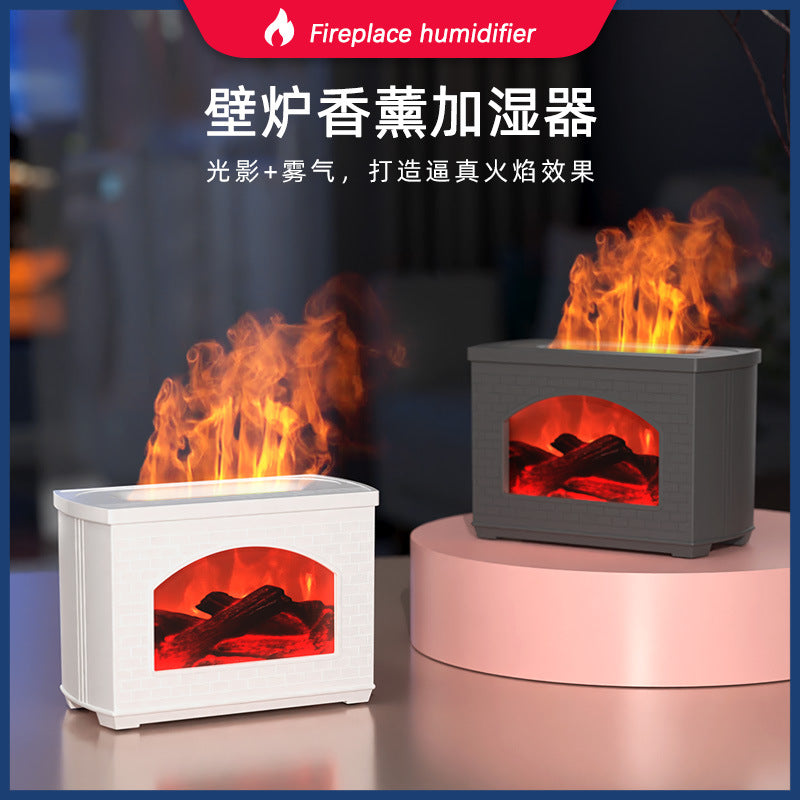 Artificial flame humidifier for home bedroom desktop usb silent large capacity atomization fragrance machine aromatherapy machine cross-border