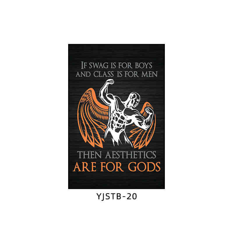 Gym wall decoration painting industrial style black and white sports inspirational poster mural boxing bodybuilding club hanging painting