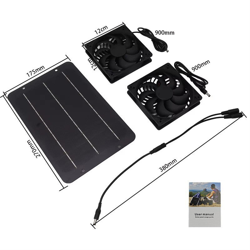 10W12V  hot-selling solar panel fan pet exhaust fan green and environmentally friendly solar panel