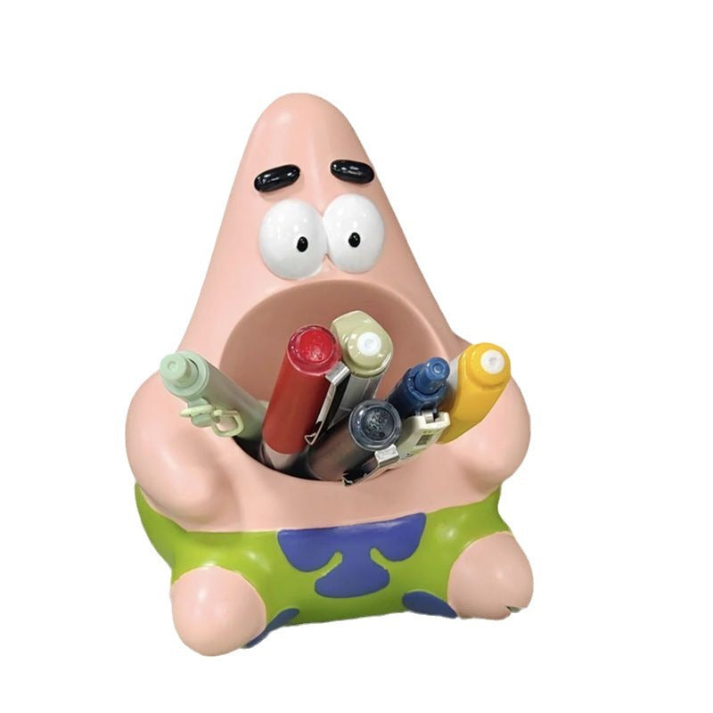 Patrick star pen holder creative ornament spongebob squarepants pen insert cartoon storage tube student birthday gift for girls