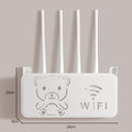 Wireless router storage box bear decoration punch-free concealed box set-top box bracket wifi wall-mounted storage rack