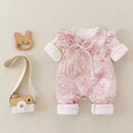 Baby newborn onesie clothes spring & fall romper baby 100-day double layer full month first birthday chinese style dress national style