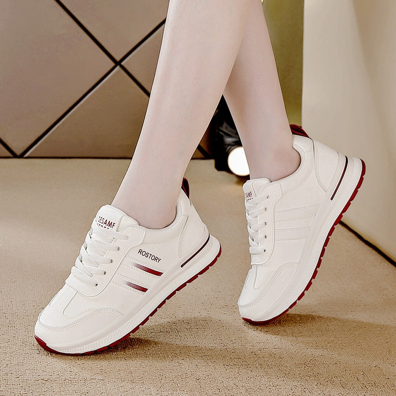 women's athletic shoes: 2025 autumn new collection - chunky sole striped casual sneakers, round toe retro height-increasing dad shoes for women