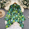 Korean style commute chic: skin-friendly, breathable printed shirt for women - new spring collection, long sleeve, loose fit, open front cardigan, stylish and trendy top