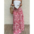 Real shot in stockexport cross-border 1688  resort style elastic waist skirt long skirt