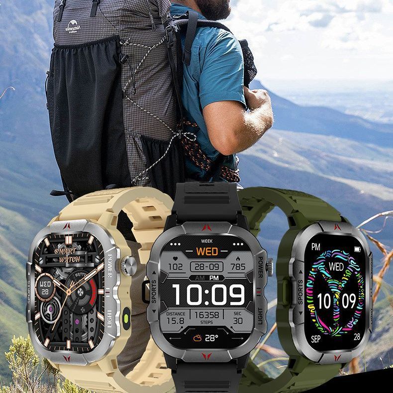 outdoor sports 3atm waterproof c28 smart bracelet watch 2.02inch - flagship edition with bluetooth calling and heart rate monitoring