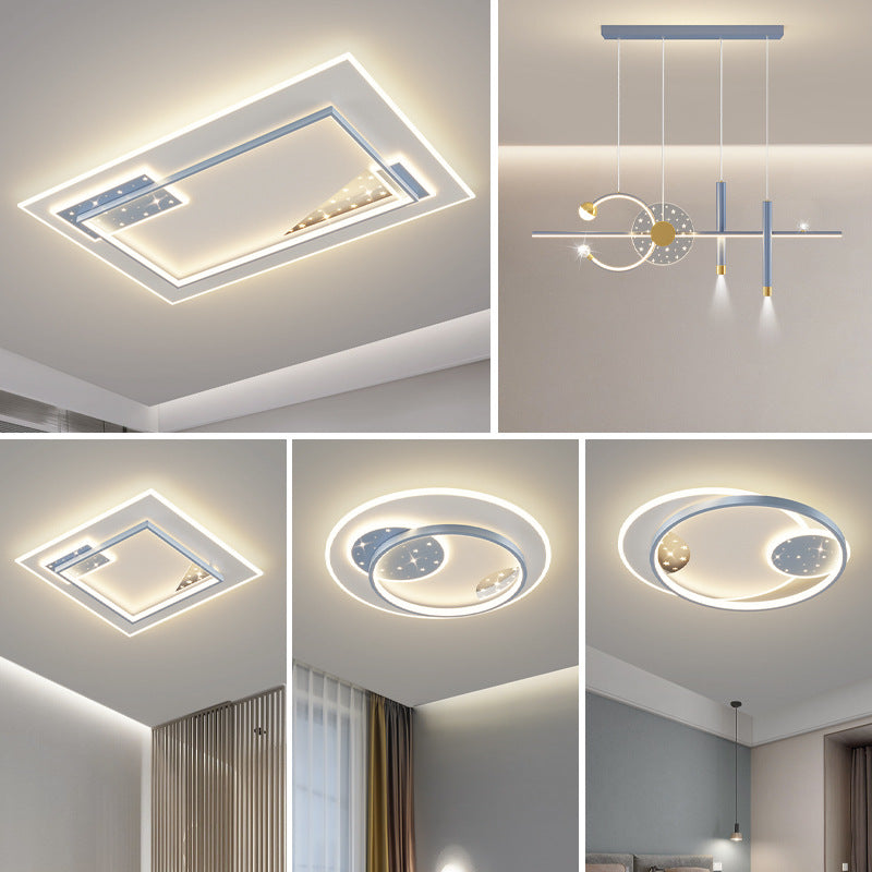 Living room ceiling light modern simple atmosphere led Zhongshan main lighting Daquan whole house package combination 2025 new