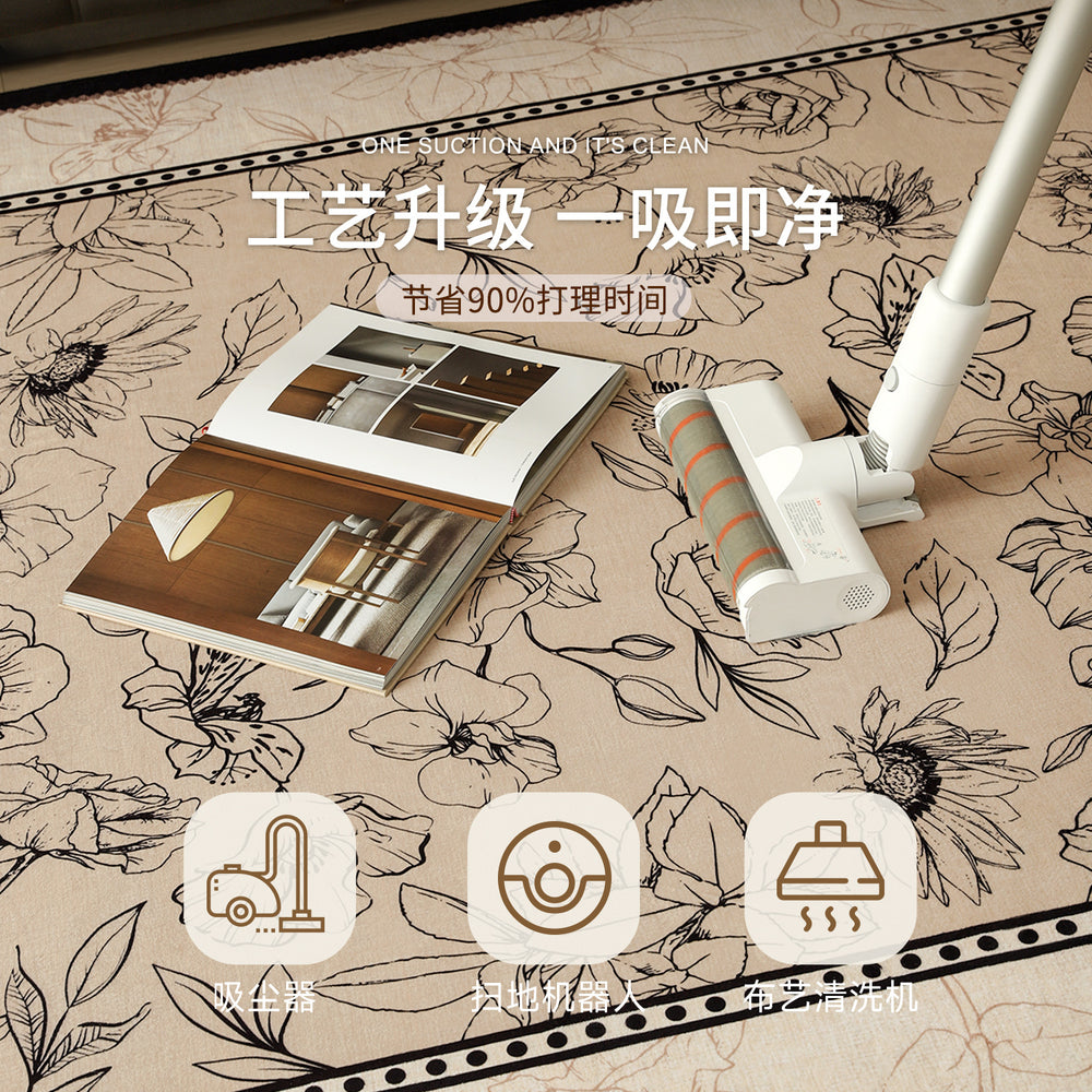 Carpet living room french retro2026new arrival medieval no-wash wipeable waterproof anti-fouling bedroom maintenance-free bedside blanket