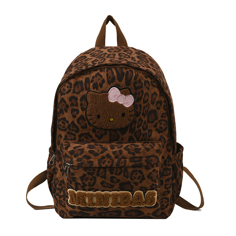 Fall and winternew arrivalretro leopard print backpack large capacity travel storage backpack classyeasiest for match student class bag