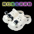 Crocs women's 2024new arrival soft bottom creative stylish two-wear casual toe cap with light hole slippers for women