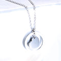 304 stainless steel 26 letter round hollow heart initial necklace - personalized name engraving couple gift necklace for women