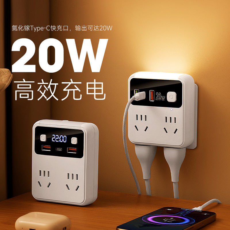 Socket converter for homeusb panel 86 square ultra-thin one to multi-hole slot expansion plug fast charging plug