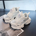 Boys' mesh sneakers:  spring/summer new collection - breathable mesh dad shoes with rotating buckle, trendy hollow-out athletic shoes for girls