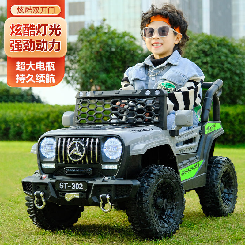 New children's electric off-road remote control with remote control music car car new four-wheeled baby battery car wholesale