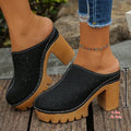 summer new arrival: plus-size women's heeled slippers for cross-border e-commerce. sizes 35-43 available. wholesale options available. dropshipping to  and