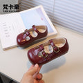 Vancahao girls' black leather shoes, new autumn  collection, soft-soled princess shoes, single shoes, british style baby shoes