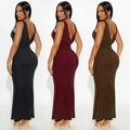 C7629 cross-border   fashion women's sexy rhinestone high-waisted reversible dress