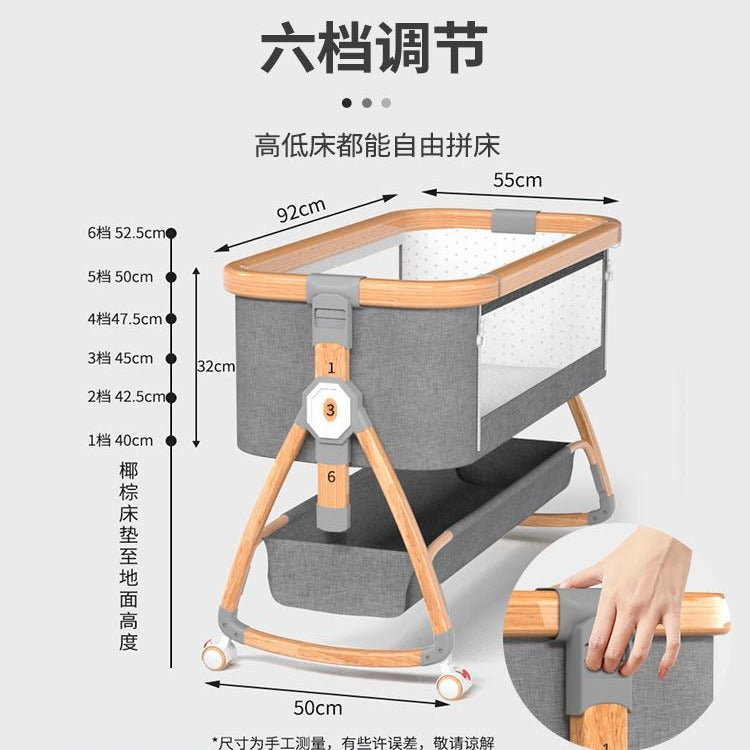 Aluminum alloy baby crib - portable, foldable, multi-functional bassinet - newborn splice bed