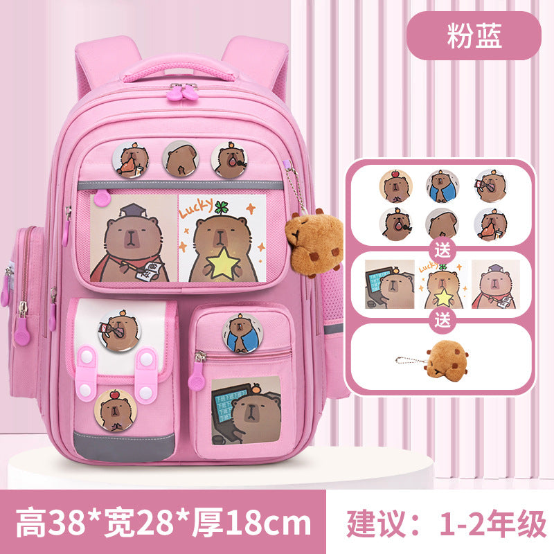 Kapibara new primary school bag, men's and women's 1-3-6 grades, light spine protection, large-capacity children's backpack