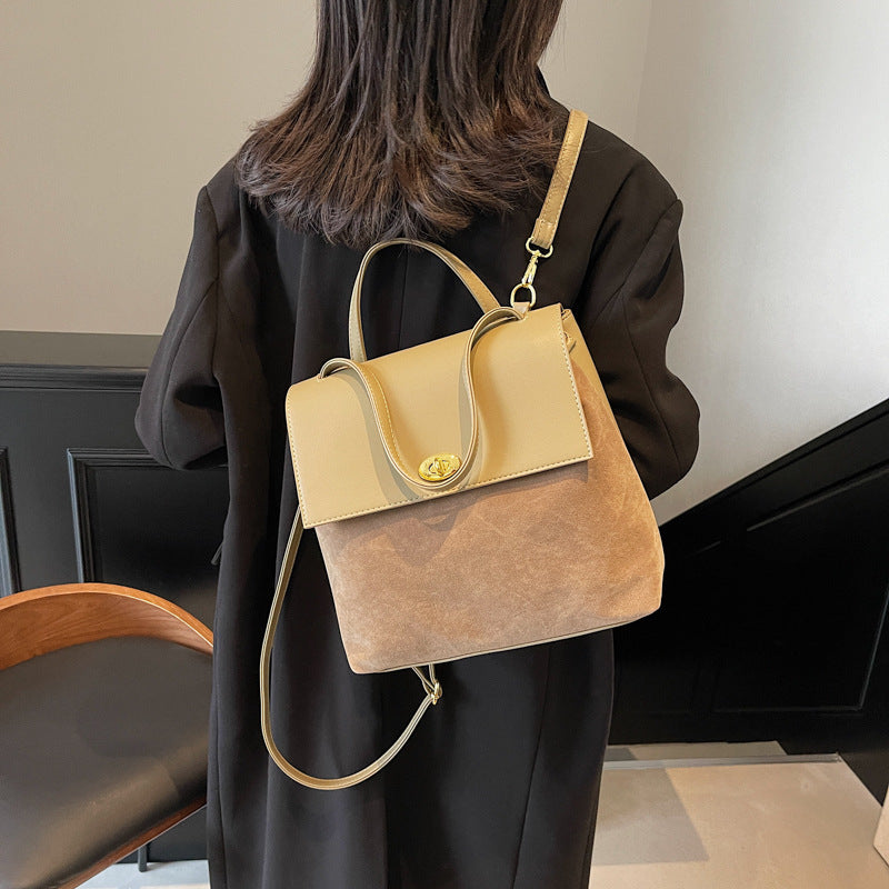 Premium sense portable commuter Maillard bag women 2025 new retro matte backpack large capacity backpack