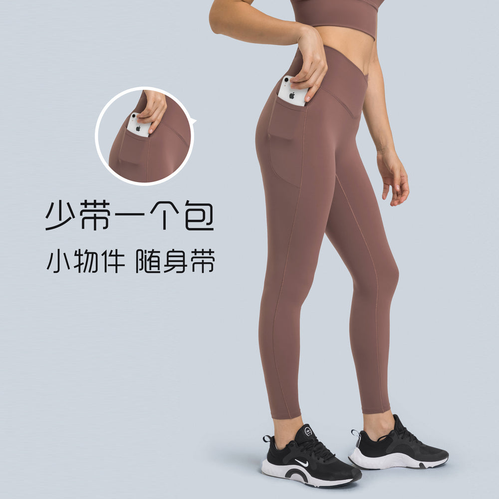 European and american new style criss-cross waistband women's sports leggings - seamless, high-stretch, butt-lifting, cropped yoga pants dl199