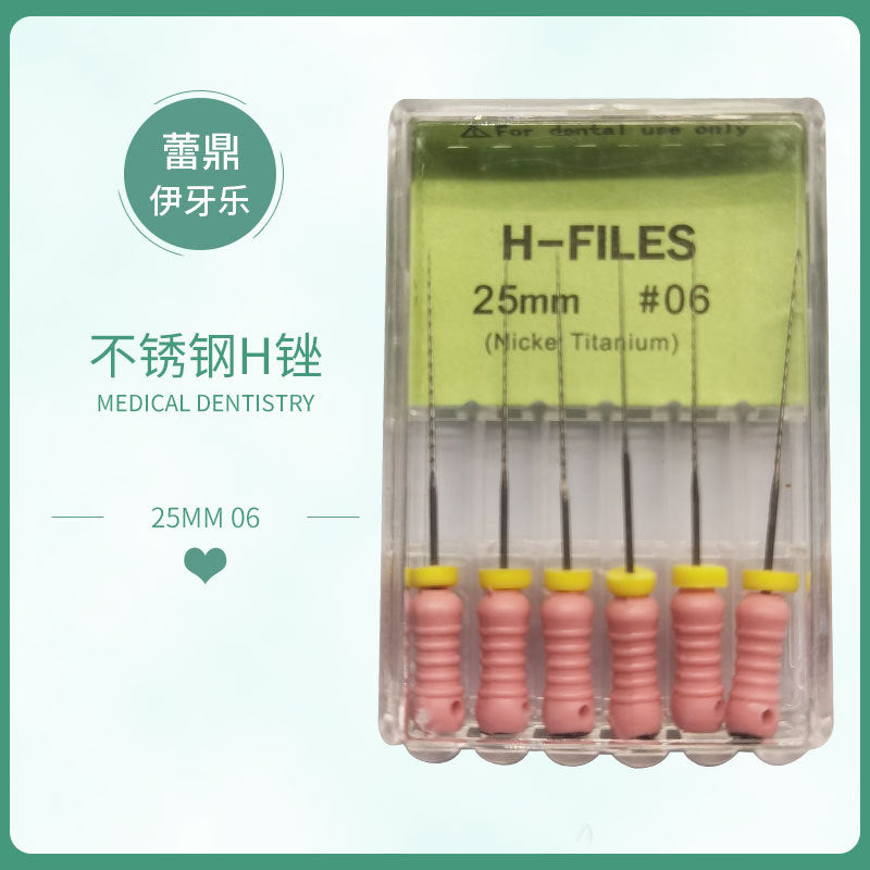 Dental H file K file Enlarged needle Root canal Stainless steel file Nickel titanium file R file One box of six boxed manometry needles Hand use
