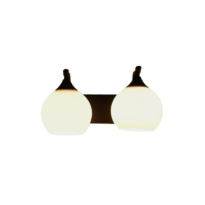 Modern minimalist matte wall sconce with frosted globe glass – nordic cream style for bedroom, bathroom vanity, hallway, and hotel