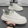 Men's spring/autumn breathable lightweight soft sole white sneakers, men's casual shoes, versatile thick-soled platform sneakers, men's trendy shoes