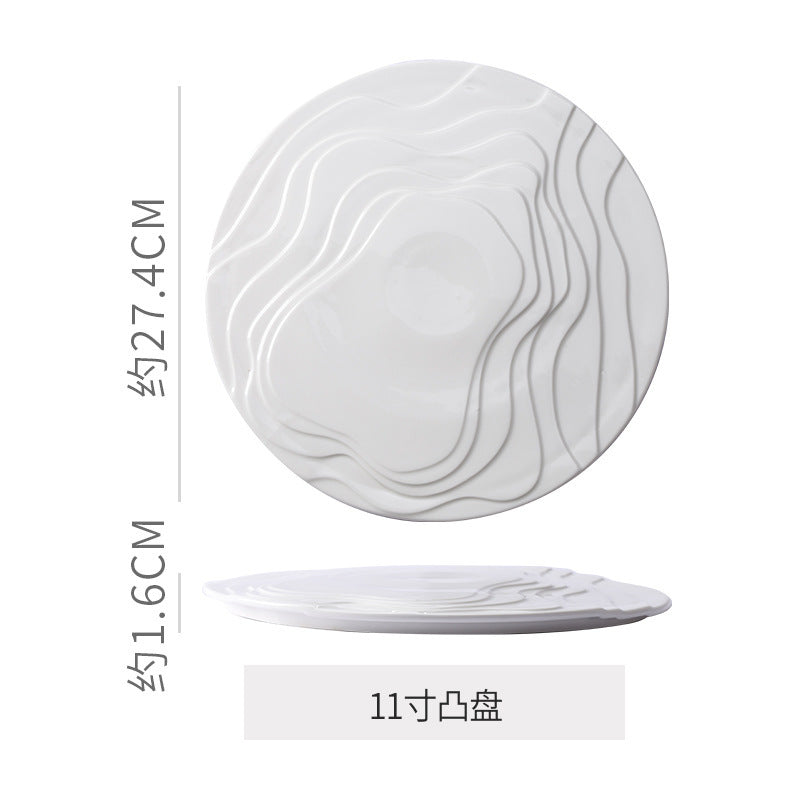 Personalized artistic ceramic western food plating plates for restaurants and hotels - light luxury gold-trimmed ceramic plates for steak and high-end desserts