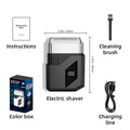 men's electric shaver - digital display, mini reciprocating, magnetic attachment, triple blade head, portable razor