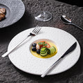 Scandinaviancasual style high-looking black and white ceramic tableware baking dish popular hotel restaurant high-end display flat plate