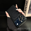 Crystal lens lychee grain magnetic apple 17 pro max phone case - cross-border iphone 11 drop-proof full coverage