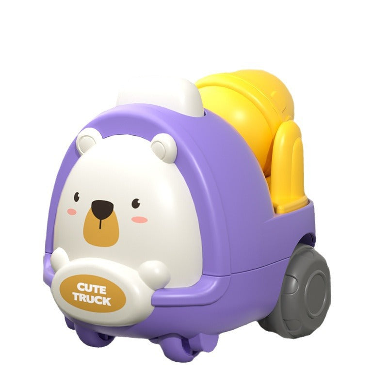 Mini cartoon inertia car - cute pet, educational toy for kids, baby inertia toy car, construction vehicle for little boys