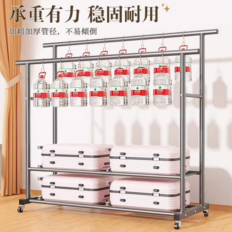 Simple coat rack, movable clothes drying rack, floor-standing indoor room, multi-functional clothes rack, accessible luxuryfor home bedroom