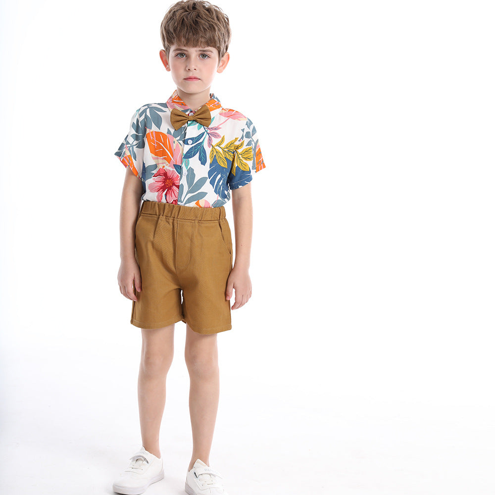 Wholesale children's printed shirts direct from the source: new summer beach style hawaiian vacation short-sleeve shirts