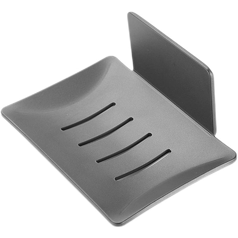 Non-punching bathroom soap box wall-mounted creative drain space aluminum bathroom soap dish toilet rack