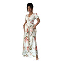 new cross-border floral dress - export quality, slim-fit, figure-flattering, vacation-ready maxi dress with botanical print