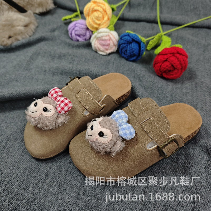 Family birkenstock outwear 2026 spring autumcute cartoon big childrenkids birkenstock shoes toe outwear half slippers women