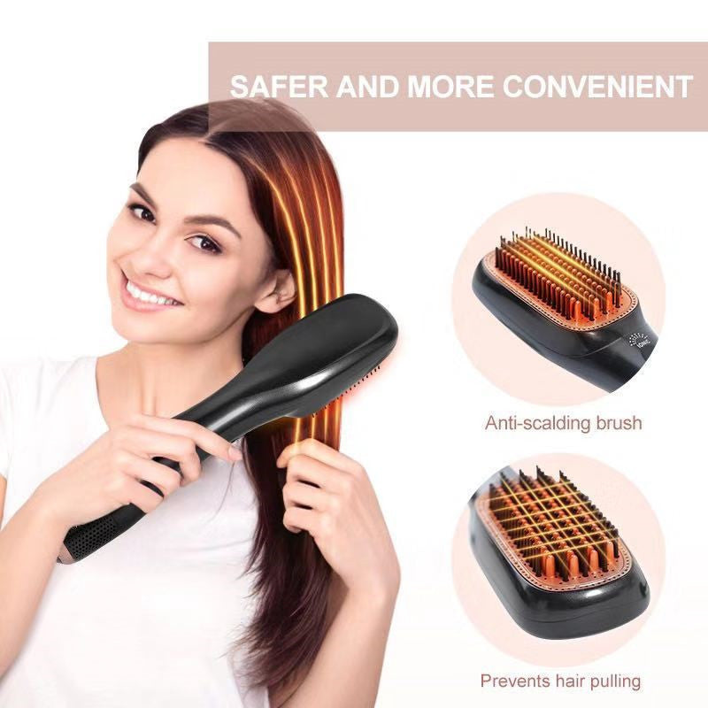 three-in-one hot air comb hairdressing comb hair dryer comb hair iron quick curling iron electric straightening comb