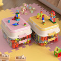 Building block storage box - small brick lego organizer - parts sorting & compartmentalized storage - kids' toy storage box