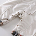 Spring & fall baby grids pattern khaki baby onesie clothes hooded jacket outing jacket outwear k-style crawling suit
