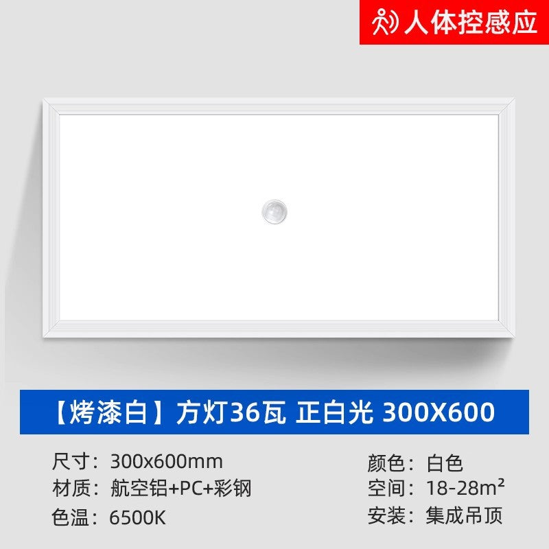 Led integrated ceiling smart panel light - bathroom, hallway, radar & motion sensor, aluminum clip-in, sound control flat panel light