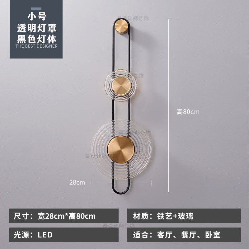 Modern minimalist wall sconce, long style, solid brass, for living room backdrop, hallway, aisle, glass ripple bedside, project wall lighting