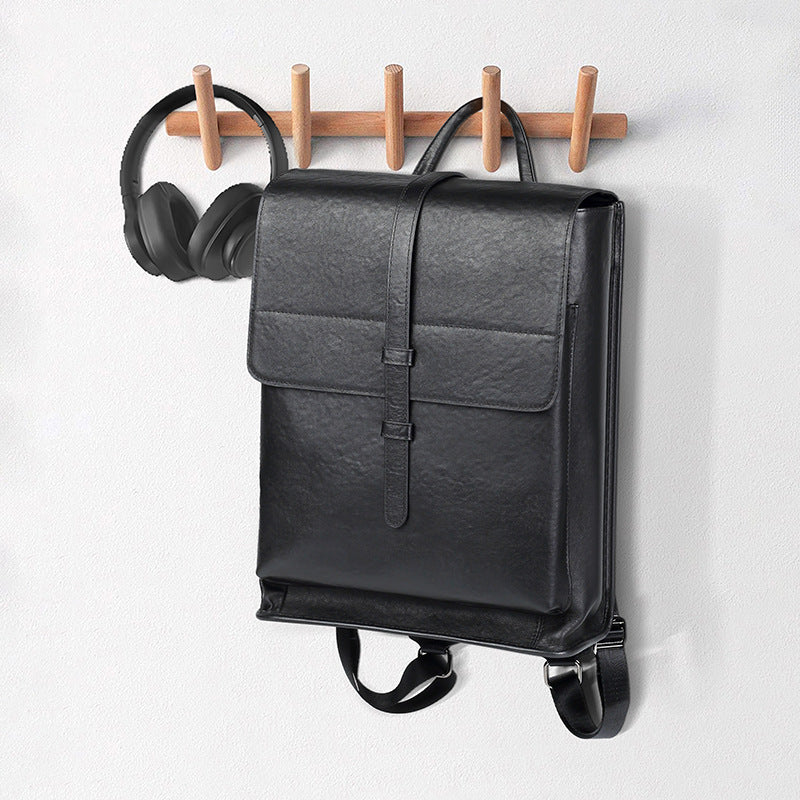 New Leather Business Men's Bag Casual Men's Backpack Korean Edition Trend Large Capacity School Bag Travel Men's Backpack